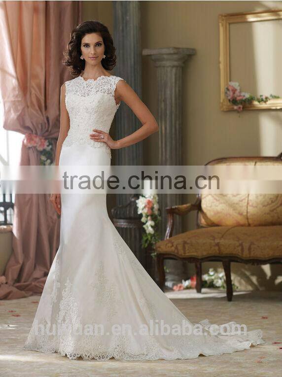 white lace mermaid off shoulder high neck sexy low back wedding dress