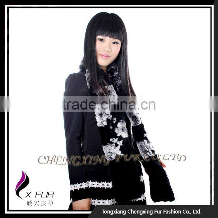 CX-S-164C High Quality Fashion Lady OEM Real Fur Scarf And Shawl 2016 For Promotional