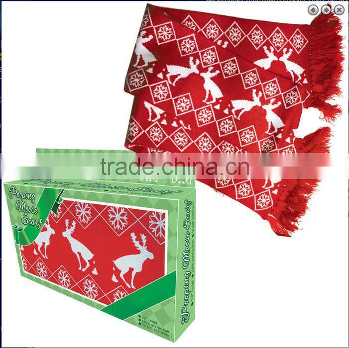 Pooping Moose Holiday Scarf