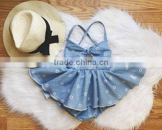 New arrival baby boutique clothing off shoulder white flower skirt designer one piece party dress