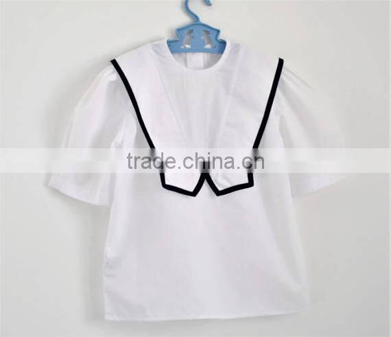 Design Clothing Manufacture in China Teen Girl Clothing Set With Navy Piping