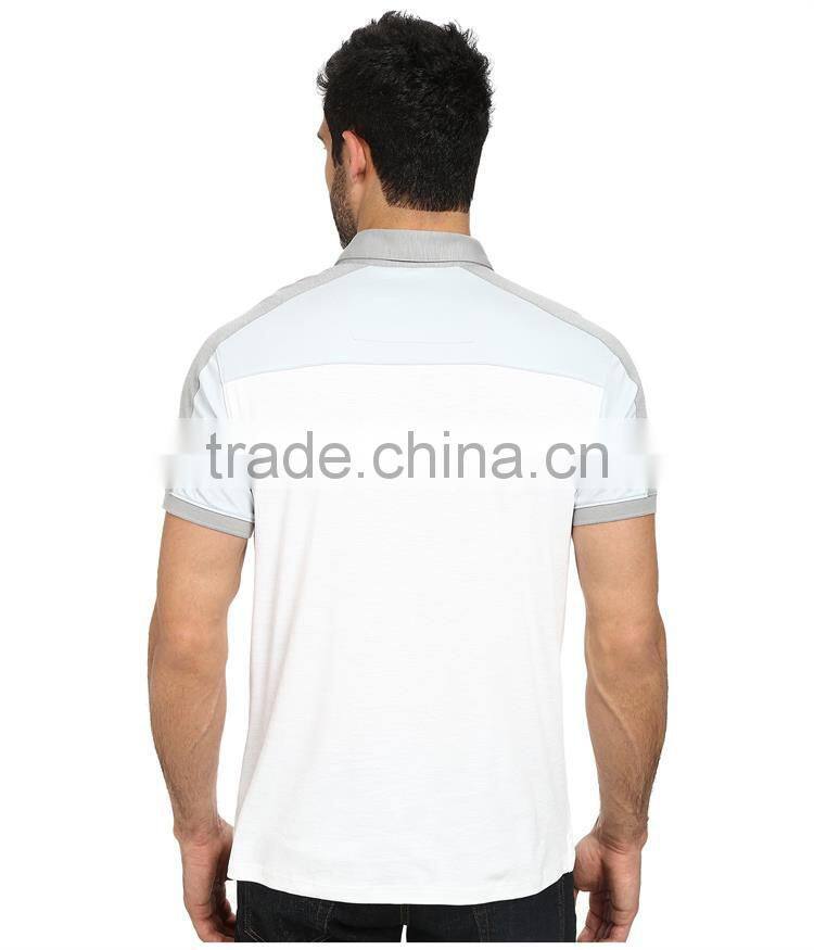 Tri color blocked color combination polo shirt