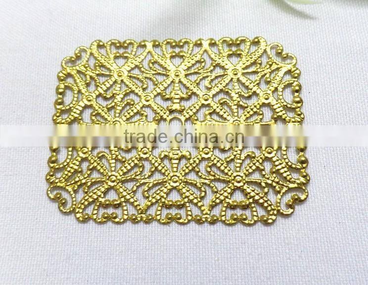 filigree square flower jewelry accessories
