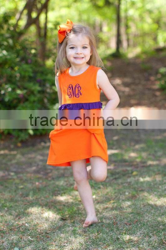 2017 Europe Summer Dress Children Round Neck Sleeveless Dress Boutique Cotton Baby Girls Dresses