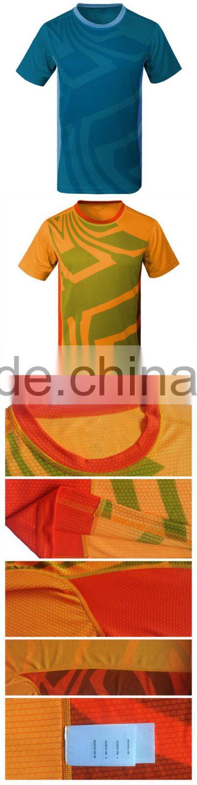 New Fashion Design Short Sleeve Quick Dry Sportswear Running T shirt 100% Polyester Shirt Plain