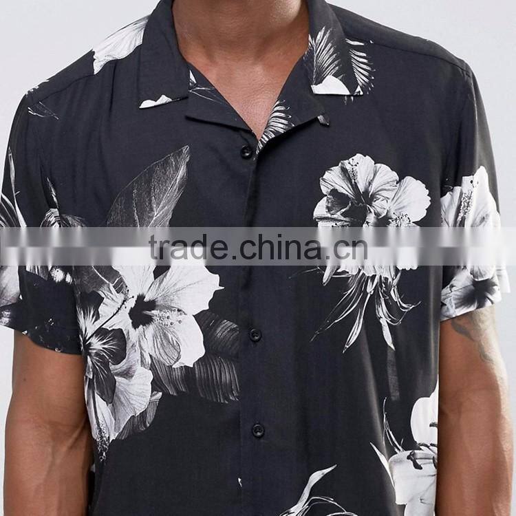 Cheapest Price OEM Service wholesale mens black and white printed dress shirts