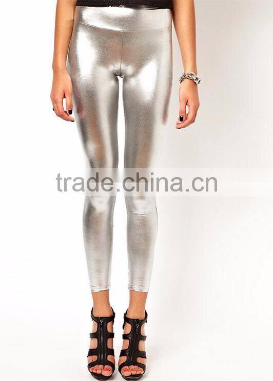 EY0605P High Waist Fashion Ladies Bright Color Leather Leggings