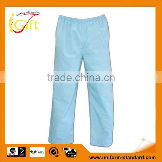 UNISEX elastic waist quick dry light weight blue waterproof pant