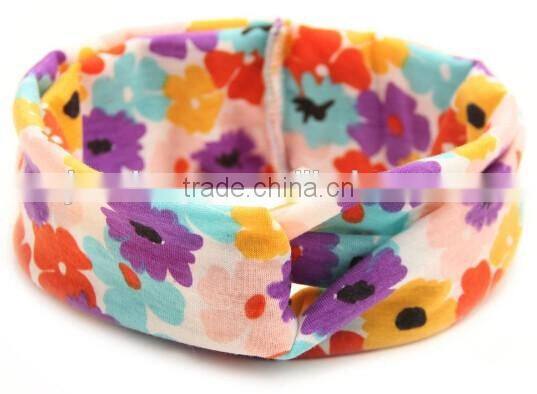 printed fabric kids headband, cross fabric headband for kids