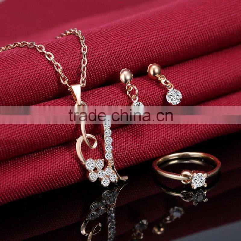 Bride Wedding Jewelry Set Crystal women Necklace Earrings
