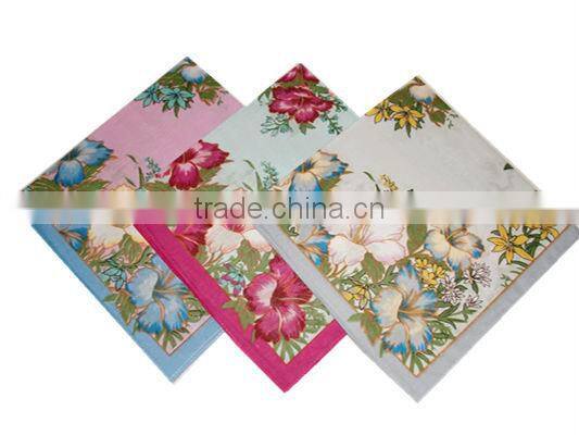 wholesale soft 100% cotton ladies plain cotton handkerchief