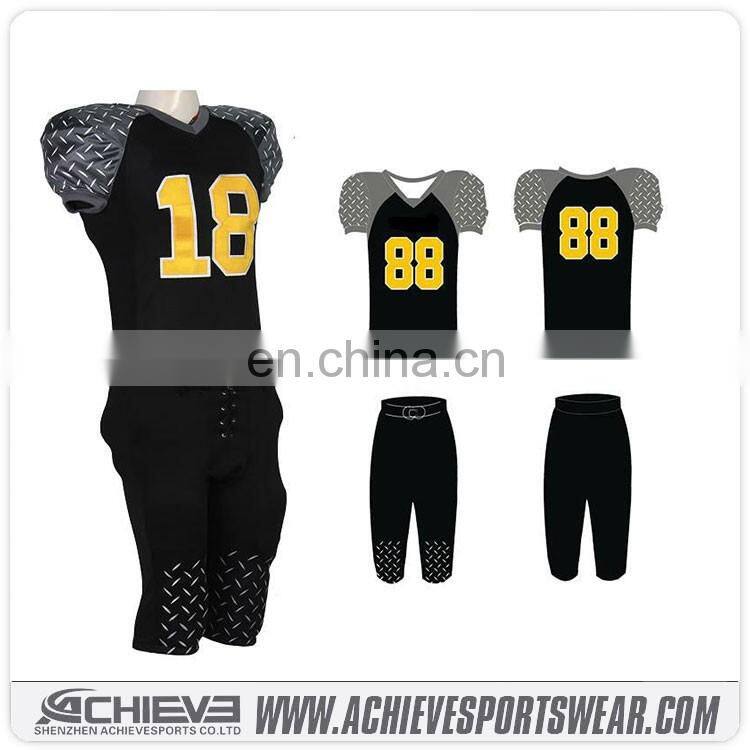Athletic sublimation unisex american football jerseys wholesale customized shorts club team shirts