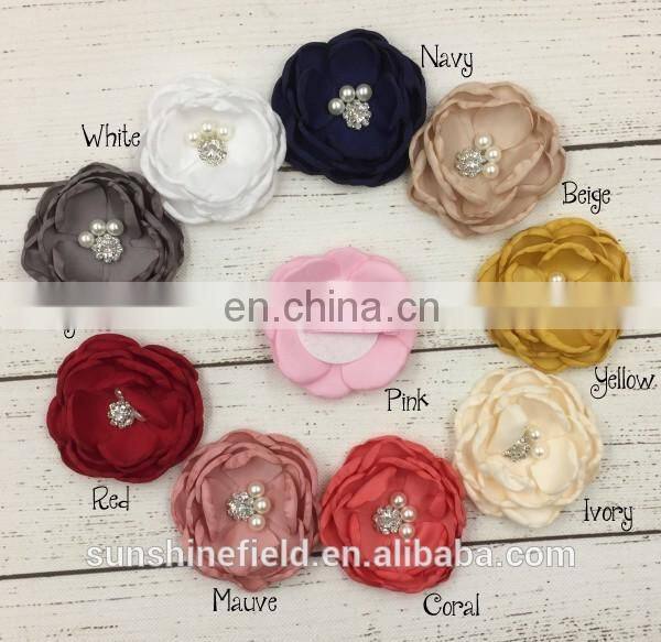 hair clip satin flower handmade flower girl hair clip
