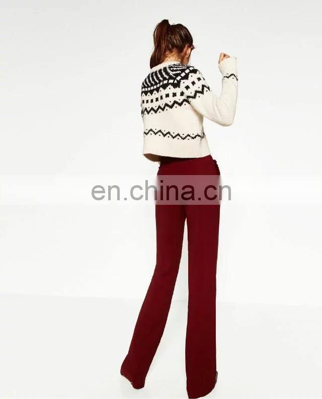 Custom Latest Fashion Design Sweaters Stock Computer Knitted Cashmere Women Loose Sweater
