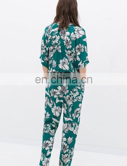 Wholesale Ladies Elegant Long Sleeve Waistband Women Playsuit