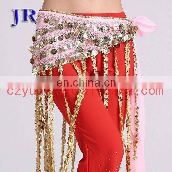 Turkish style shiny beaded Belly dance hip belt with long tassel Y-2027#