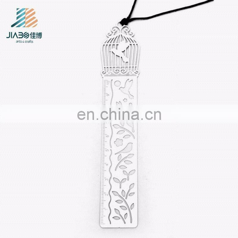 Jiabo custom design exquisite metal souvenir ruler bookmark for kids