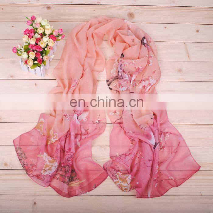 digital printing custom design big squsre silk chiffon scarf