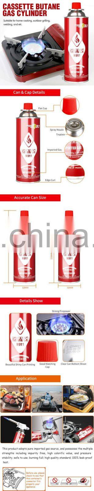 Camping Butane Gas Refill for Portable Stove, Powerful Butane Refill Gas Cartridge(250g), Butane Gas Canister for BBQ Gas Grill