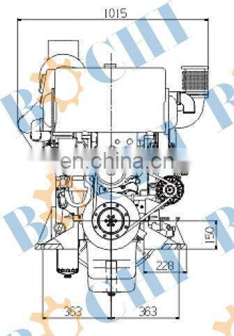 200~242kw 6 cylinder vertical boat diesel engine