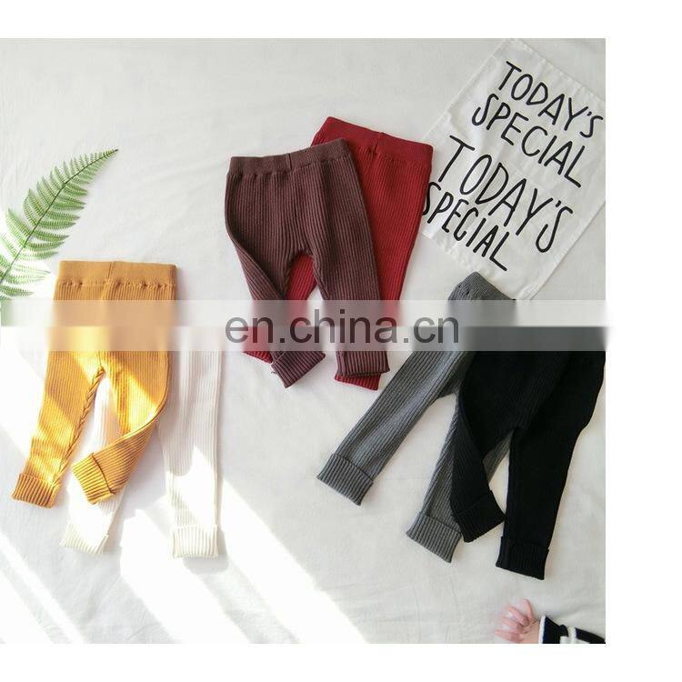 Newest Design Soft Fabric Baby Girl Trousers Rib Cotton Fashion Legging