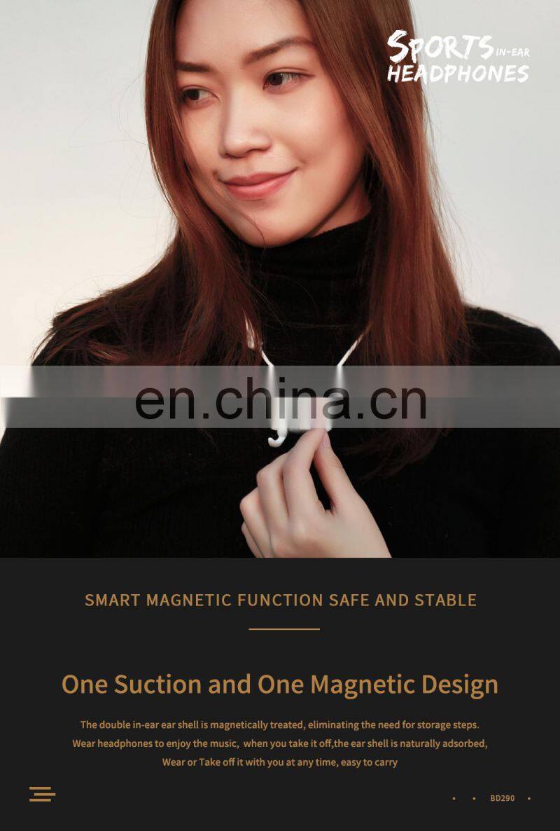 Efficient Time Lasting 20meter Transmission Long Distance White Non-drop Sports Bluetooth Headset V5.0