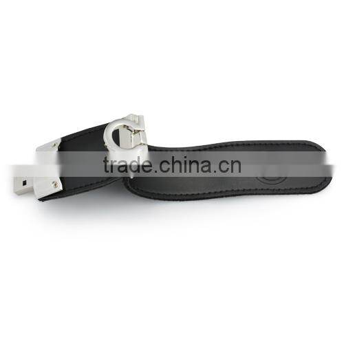 leather usb in different color with press printing 16gb