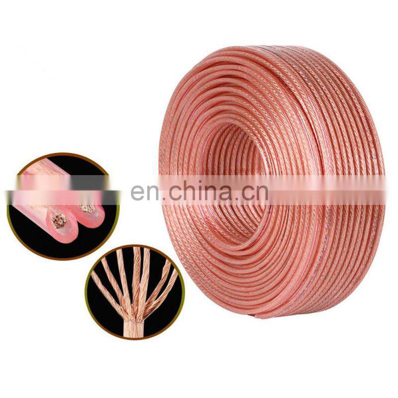 100ft Transparent PVC 12 14 16Gauge speaker Wire / Cable