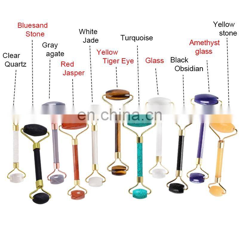 Factory wholesale jade face roller guasha tool massage roller set for face with box