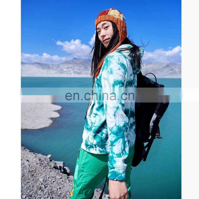 Customized plus size retro tie-dye T-shirt star gradient hooded sweater