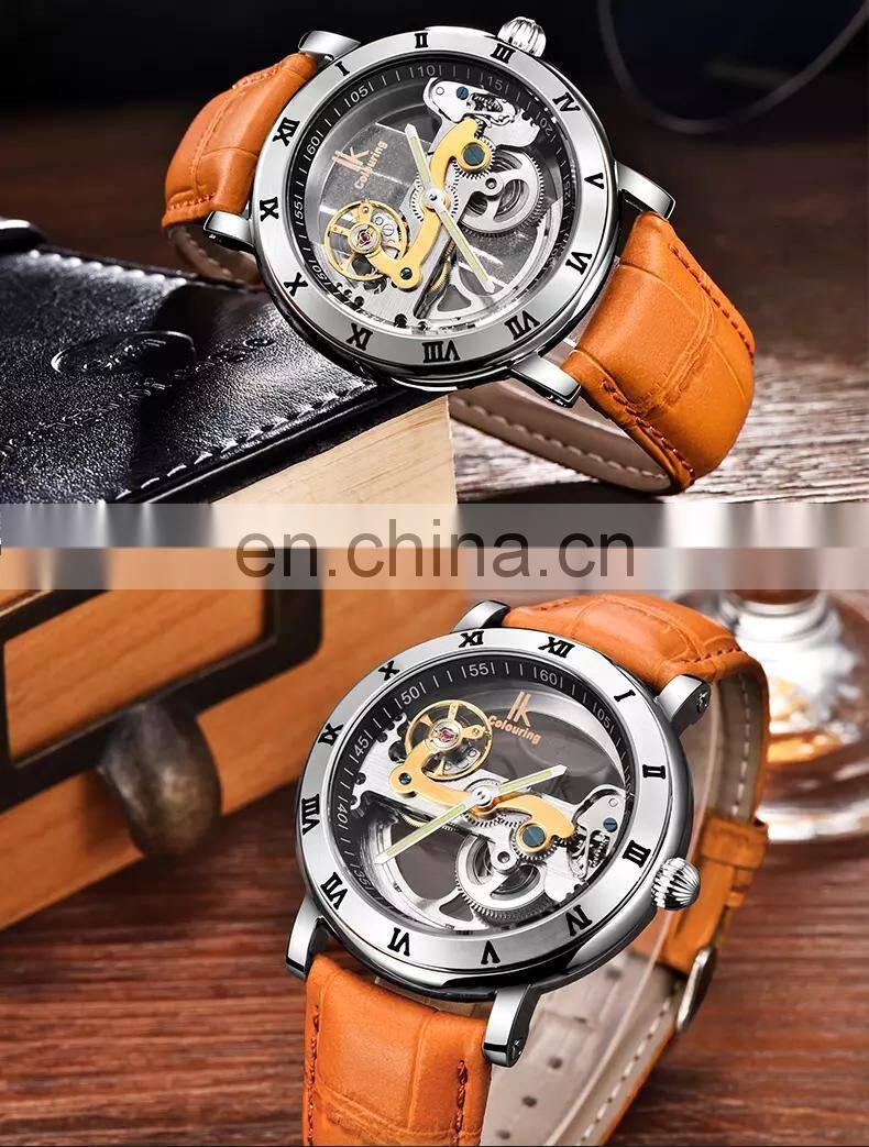 IK Colouring 98399G Luxury Automatic Self-Wind Man Watch Mechanical Skeleton Wristwatch Relogio Masculino