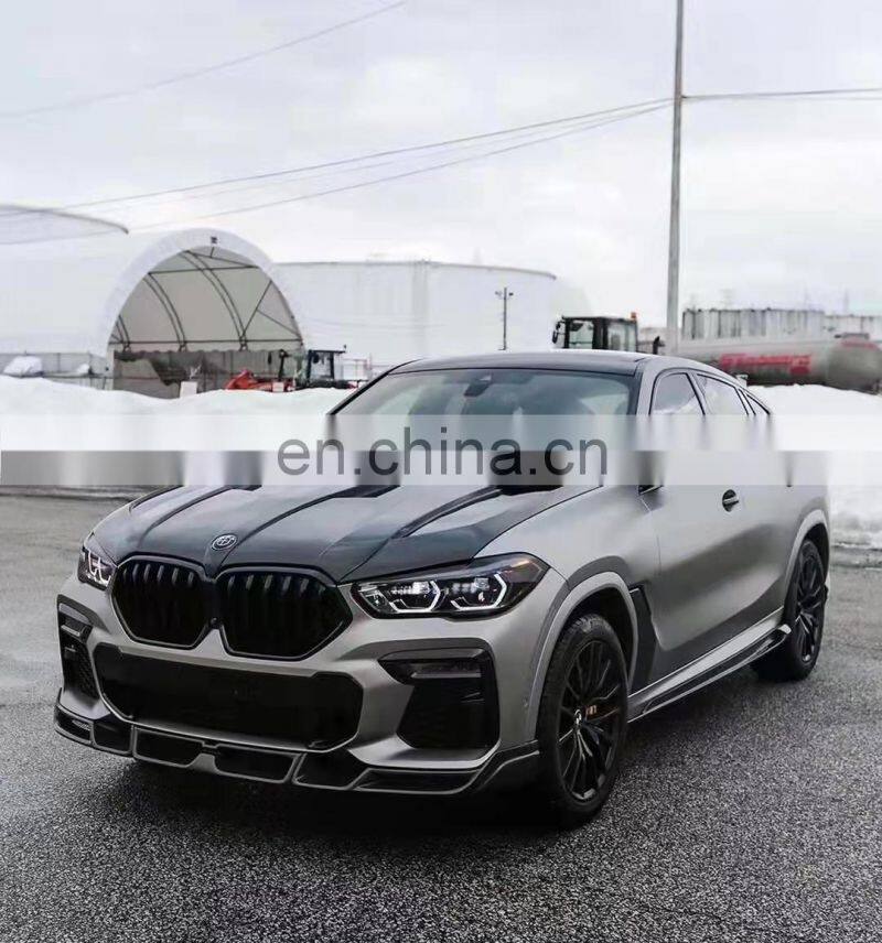 Runde Top Quality Carbon Fiber For BMW X6 G06 Larte Design Style Body Kit Front Lip Rear Bumper Side Skirt Grille Spoiler Hood