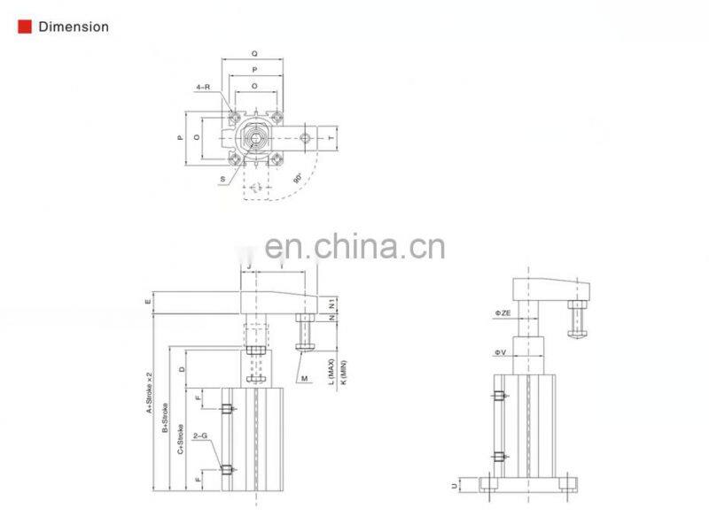 SNS (SCR Series) aluminum alloy swing clamp piston air cylinders