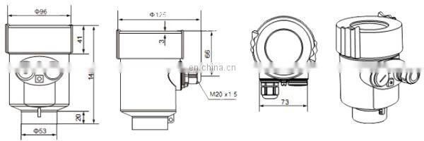 Taijia Hot Selling 26GHz Solid Particle And Block Material yellow color Radar Level Meter ,Rader Level Sensor