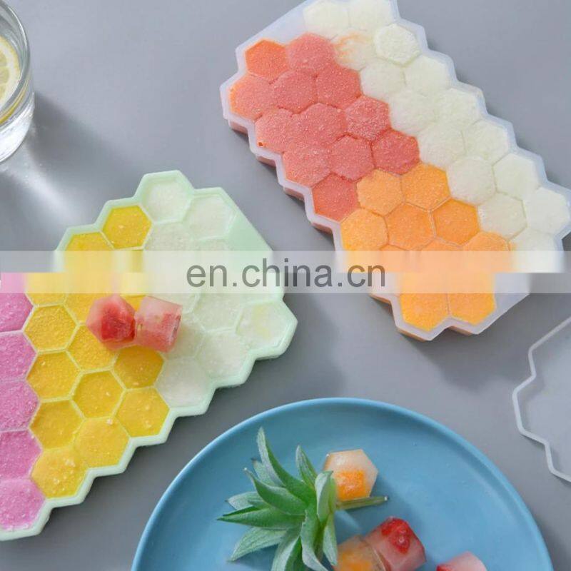 Honeycomb Ice Cube Trays with Removable Lids Silicone Ice Cube Mold