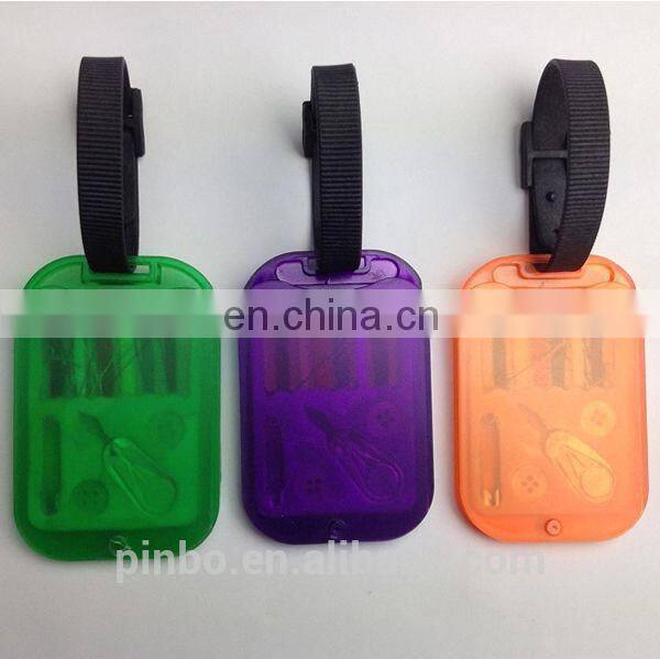 Hot Sell Travel Free Sewing Kit Sample,wholesale custom mini sewing supplies sewing kit set with luggage tag