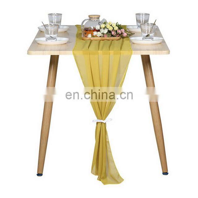 Amazon Best Seller Romantic Wedding Gauze 100D Chiffon Table Runner In Different Colors