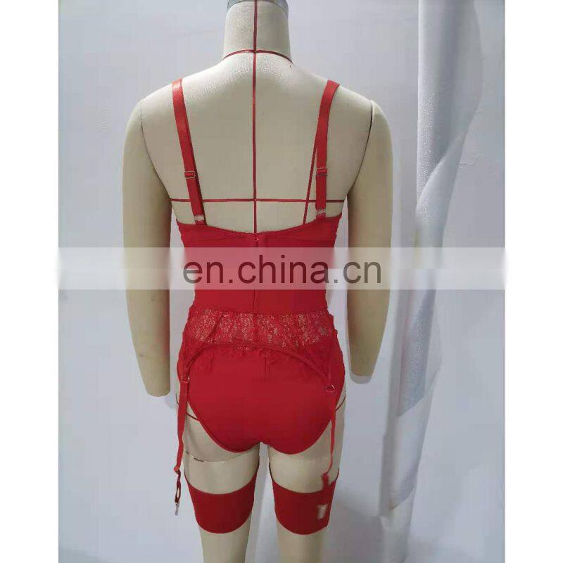 Fat Girls Plus Size Red Womens Sexy Two 2 Piece Lingerie Set