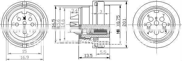 AISG connector with cable