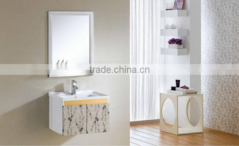 Waterproof wholesale wall mount hotel Solid Wood square small bath vanity sets