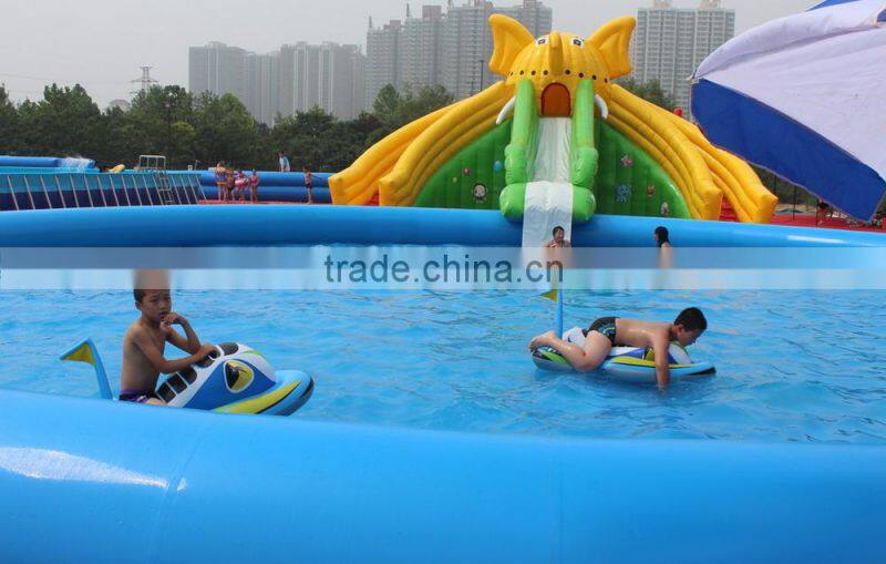 Residential inflatable water slide with inflatable swimming pool for sale