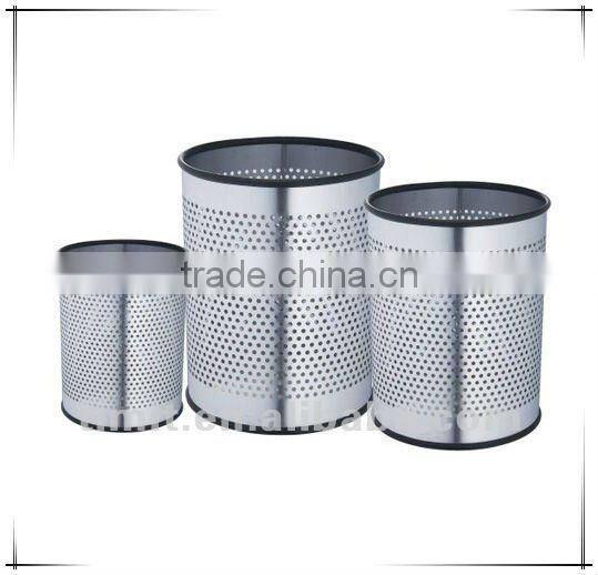 Superior Quality Stainless Steel Round Shape with Hold Dustbin