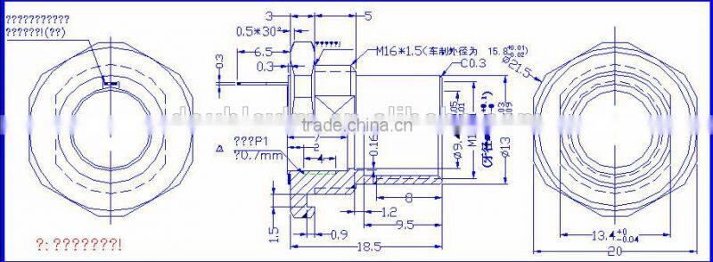 Hexagonal connector screw