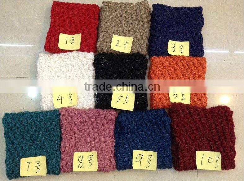 Silver Sequin Loop Lady Knitted Acrylic Scarf