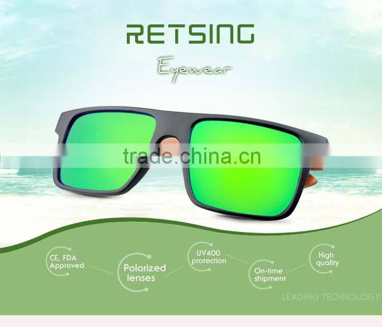Handmade wooden custom logo bamboo sunglasses with polarized lenses wholesale sunglasses