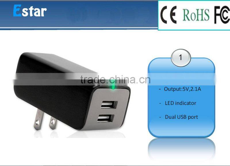 Portable Fast Travel Dual USB Mobile Phone Charger