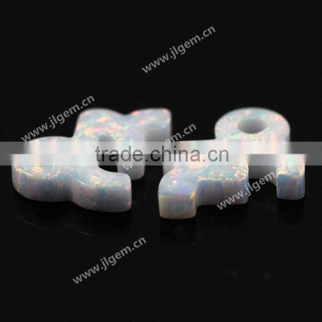 Wholesale 12 Horoscope Opal Gemstone Pendant Capricorn Fire White/Blue Opal With Synthetic Opal