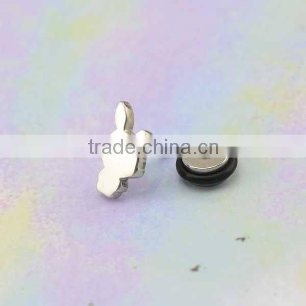 Surgical stainless steel jewelry sweet rabbit fashion stud earring body jewelry