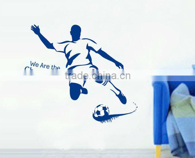 New arrival We Are The Champions Football man wall sticker cartoon for home