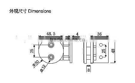 SA Glass cabinet door bottom pivot hinges